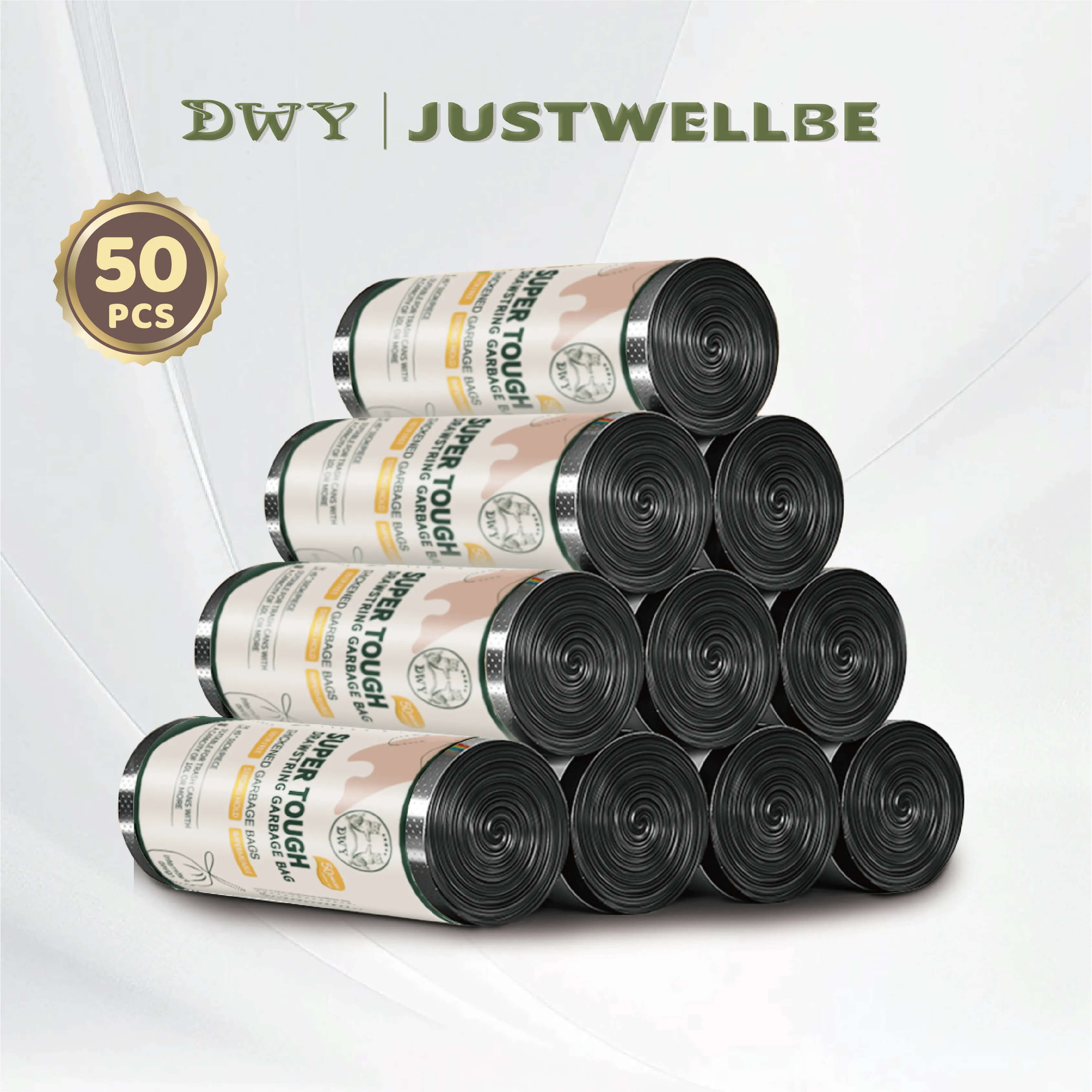0168 - Drawstring Garbage Bag (1 Roll - 50 pcs - 0.3kg)