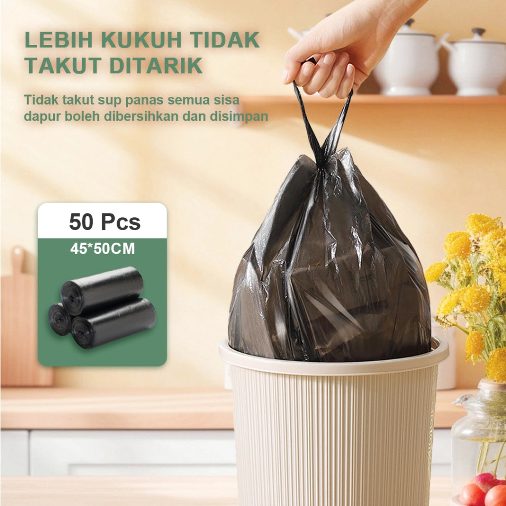 0168 - Drawstring Garbage Bag (1 Roll - 50 pcs - 0.3kg)